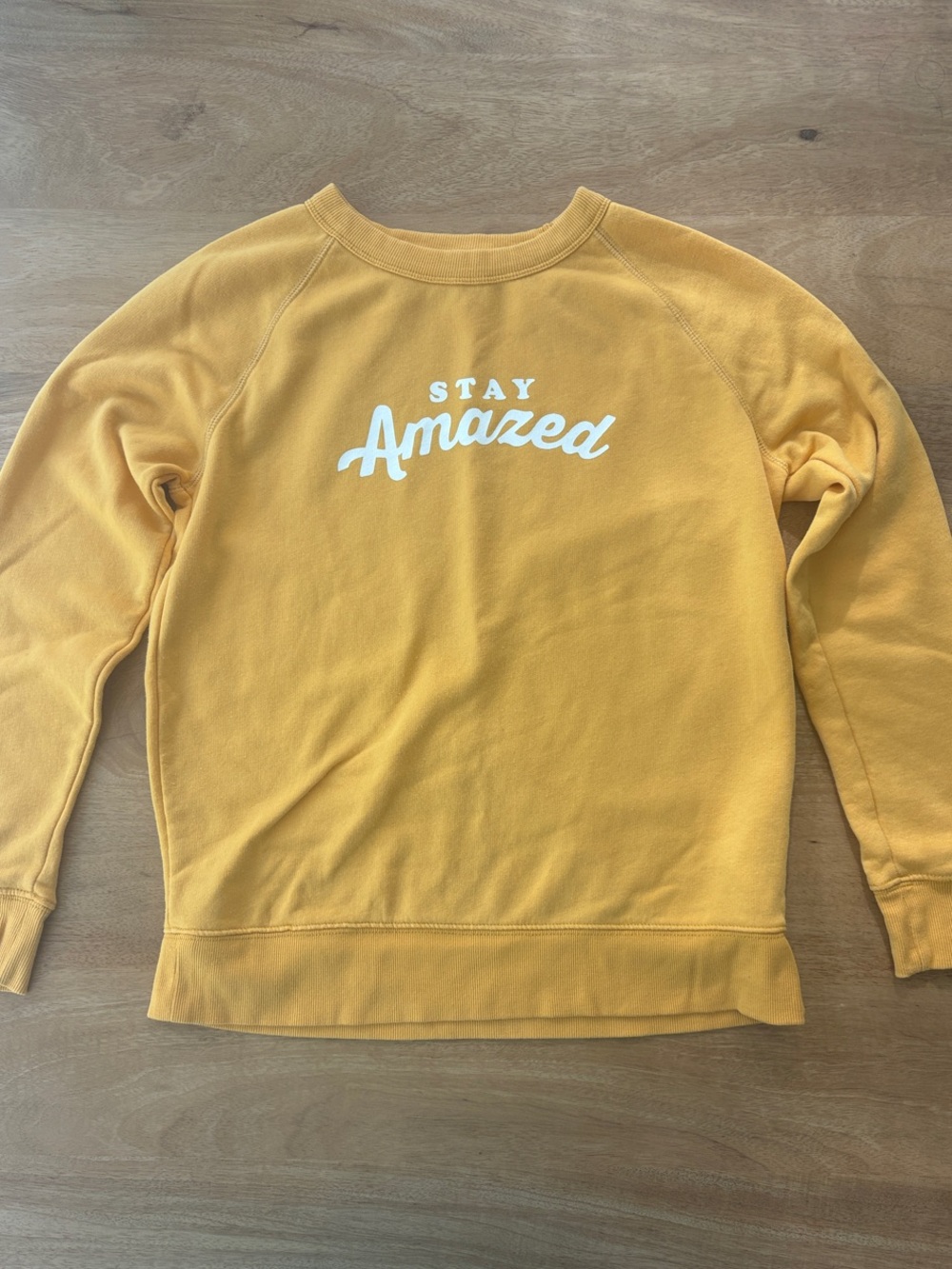 Old Navy Mustard Yellow "Stay Amazed" Crewneck Sweatshirt